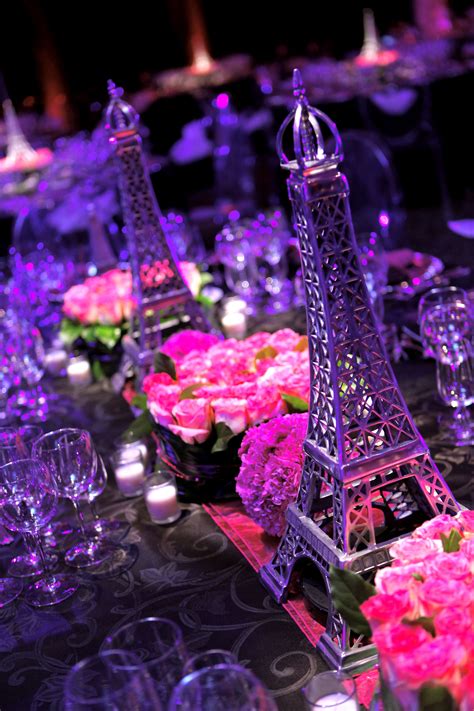 Parisian Theme Table Setting Tema De Paris Paris Sweet 16 Centros
