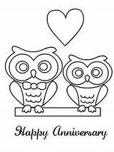 Anniversary Coloring Happy Pages Template Printable Cards sketch template