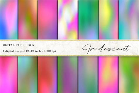iridescent digital papers  backgrounds design bundles