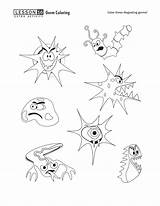 Germs Worksheets Germ Coloring Pages Activity Preschool Bacteria Worksheet Printable Hand Activities Washing Virus Lesson Kids Kindergarten Clipart Template Science sketch template