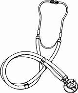Stethoscope Drawings Line Microscopes Stethoscopes sketch template