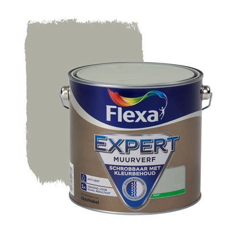 flexa expert muurverf kiezelgroen mat  liter muurverf kleur muurverf verf gamma