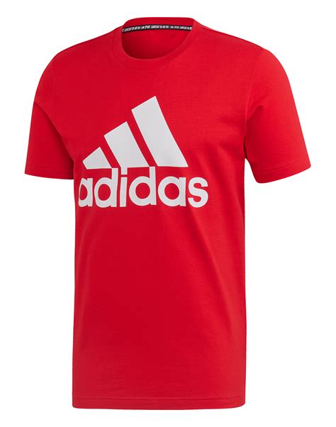 adidas mens logo  shirt red life style sports