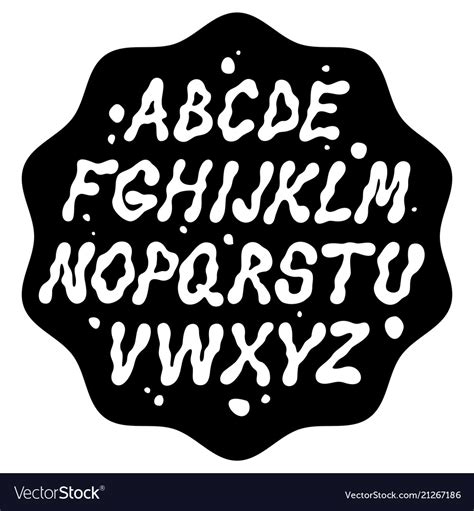 Liquid Font With Splashes Alphabet Royalty Free Vector Image
