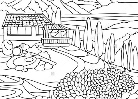 mountain scenery coloring pages  getcoloringscom  printable