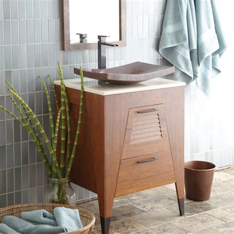 meuble salle de bain bambou  accessoires en  idees