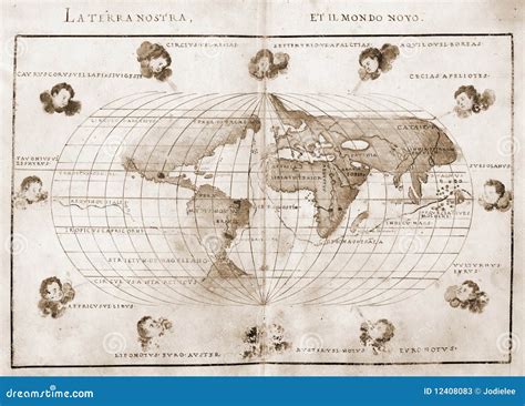 antique world map stock illustration illustration  cherubs