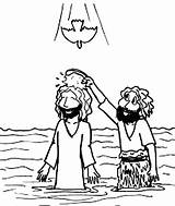Jesus Baptism John Baptist Cartoon Coloring Drawing Netart Getdrawings Line sketch template