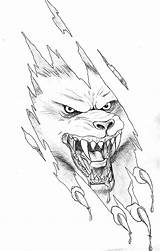 Werewolf Torn Rip sketch template