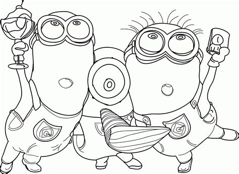 despicable   minions party time coloring page coloring home