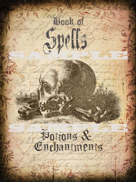 printable spell book cover book cover  spells potions