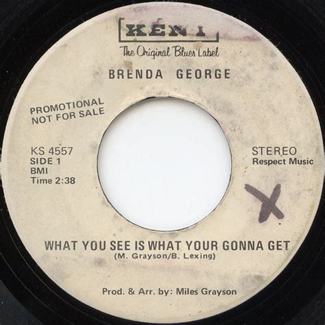 Brenda George What You See Is What Your Gonna Get I