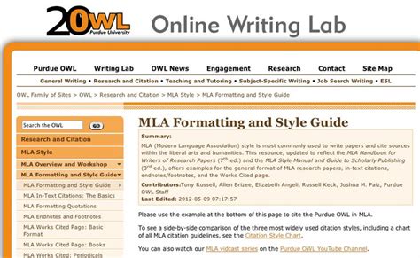 owl purdue mla works cited  mla works cited owl youtube