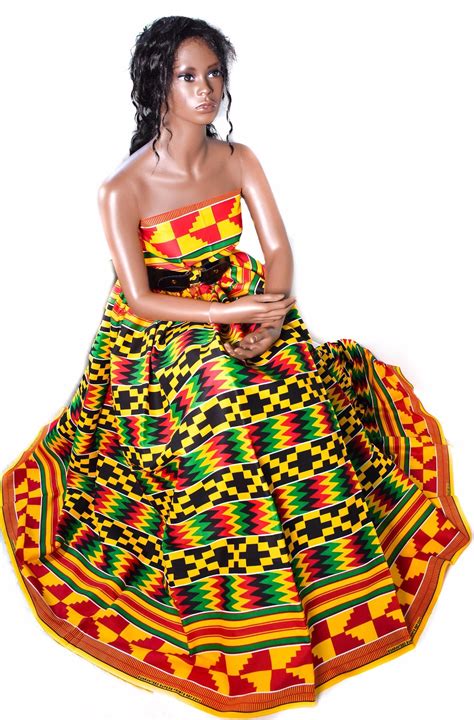 kente cloth print african fabric   ghana ohene kf tess