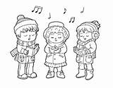 Christmas Singers Coloring Coloringcrew sketch template