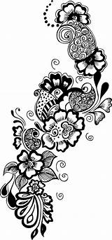 Decorative Floral Henna Mehndi Clipart Transparent Flower Tattoos Arabic Vector Background Designs Line Pack Salons Tattoo Stencil Data Drawing Vertebrate sketch template