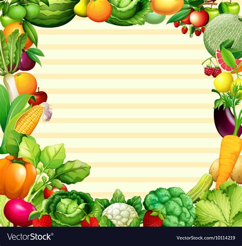 frame design  vegetables  fruits royalty  vector