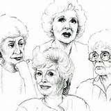 Golden Girls Coloring Cards Book Pages Greeting Set Etsy Illustrated Being Thank Friend Source sketch template