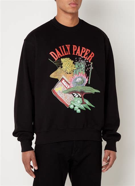 daily paper hoji oversized sweater met logoprint rood de bijenkorf