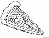 Pizza Slice Coloring Pages Getcolorings Print Printable sketch template