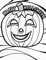 Halloween Coloring Pages Pumpkin Kids Happy Printable Color Football Print Scary Printables Book Smiling Clip Cliparts Clipart Holloween Spooky Field sketch template
