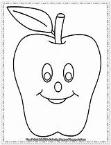 Coloring Apple Pages Printable Fruit Print Kids sketch template