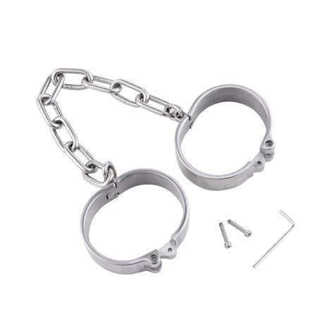 New 3cm High Stainless Steel Oval Fetter Anklet Cuffs