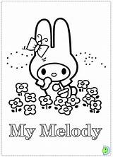 Coloring Melody Dinokids Print Close Mymelody sketch template