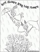 Coloring April Showers Flowers May Pages Bring Popular Library Clipart Clip sketch template