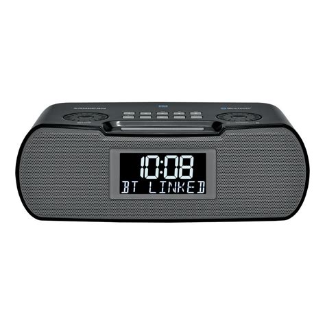 sangean compact bluetooth amfm dual alarm clock radio  large easy  read backlit lcd