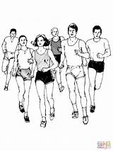 Runners Corredores Maratona Corrida sketch template