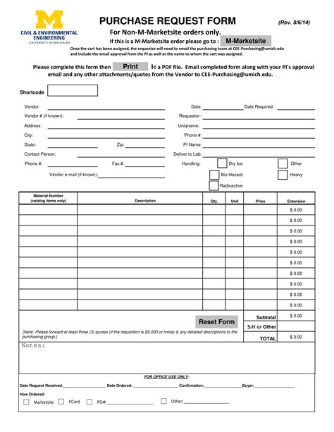 purchase request forms   ms word excel