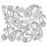 Paisley Coloring Flower Pages Pattern Patterns Colouring Embroidery Adult Pano Popular Leaves Wood Folk Choose Board Coloringhome sketch template
