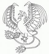 Coloring Mythical Creatures Pages Phoenix Mythological Mystical Creature Drawing Printable Kids Clipart Animal Greek Color Template Easy Dragon Bird Fantasy sketch template