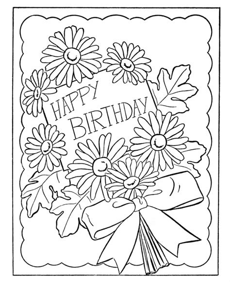 birthday card coloring pages coloring home