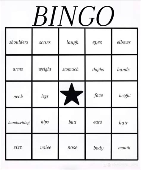 a black and white printable game board with the words bingo on it