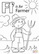 Farmer Coloring Letter Farm Pages Printable Animals Animal Drawing Scene Preschool Book Alphabet Truck Kids Sheets Supercoloring Dot Fire Template sketch template