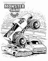 Monster Truck Coloring Pages Printable Everfreecoloring sketch template