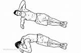 Elbow Workoutlabs Plank Side Rotations sketch template