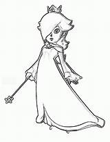 Coloring Peach Daisy Rosalina Pages Princess Popular sketch template