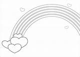 Coloring Rainbow Pages Hearts Printable Rainbows Categories Drawing sketch template