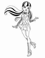Coloring Monster High Draculaura Pages Frankie Stein Clawdeen Wolf sketch template