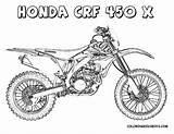 Coloring Honda Pages Motorbike Dirt Bike Kids Color Print Crf450x Boys Coloringtop sketch template