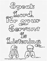 Samuel Coloring Pages Bible Listening Servant Speak Lord Kids Sheets Sunday School Printable Color Colouring God Print Activities Speaks Clip sketch template