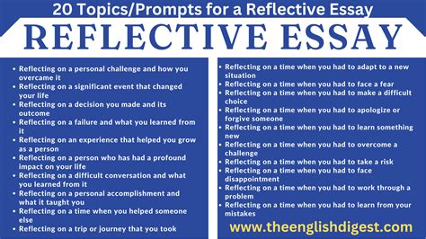 write  reflective essay  english digest