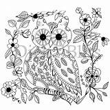 Whimsical Owl Pages Coloring Houses Adult Line Drawing Template Getdrawings sketch template