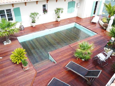 terrasse bois qui se transforme en piscine maillerayefr jardin