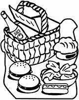 Picnic Coloring Pages Clip Clipart Basket Blanket Fountain Drawing Printable Colouring Crayola Food Color Preschool Picnics Family Water Kids Crafts sketch template