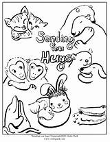 Hugs Hugging sketch template