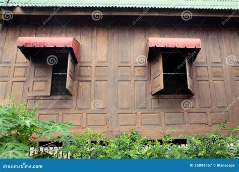 antique wooden wall  windows  red awning stock image image  ranch eaves